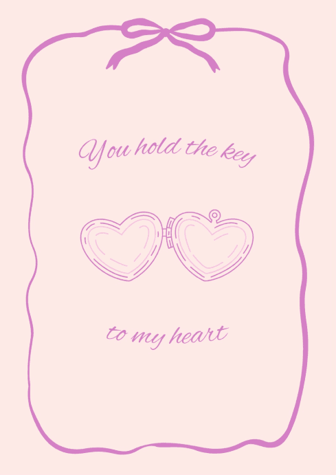 Romantic Greeting Card Heart Locket Design