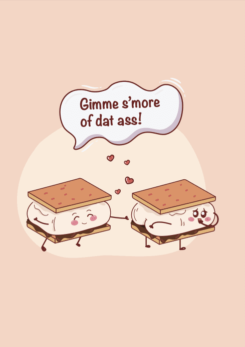 Funny Greeting Card Cute Smores Cartoon