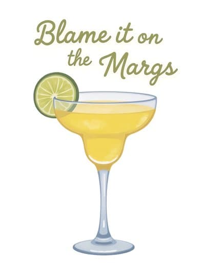 Funny Margarita Greeting Card Modern Cocktail Design