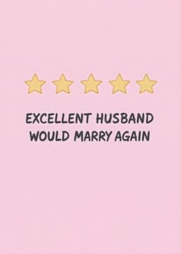 Funny Anniversary Card Star Rating Husband