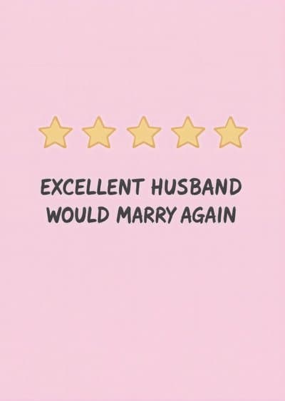 Funny Anniversary Card Star Rating Husband