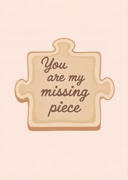 Romantic Puzzle Piece Greeting Card Cute Love Note