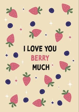 Funny Romantic Greeting Card Cute Strawberry Design