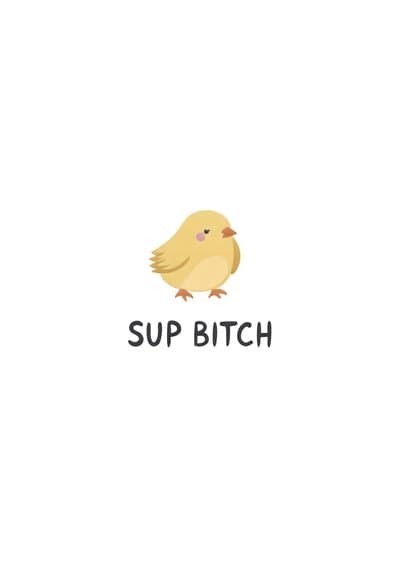 Funny Greeting Card Cute Chick Illustration