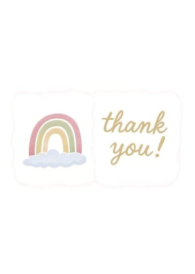 Thank You Card with Rainbow Cute Illustrated Design