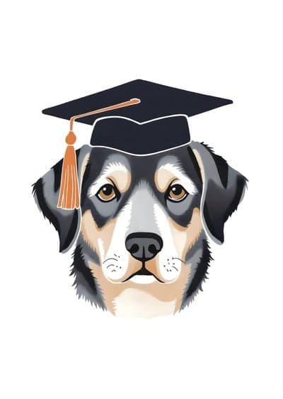 Graduation Card with Cute Dog in Cap