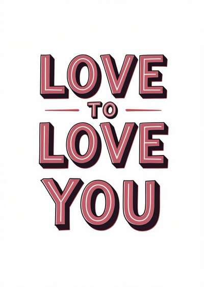 Love Greeting Card Bold Modern Design