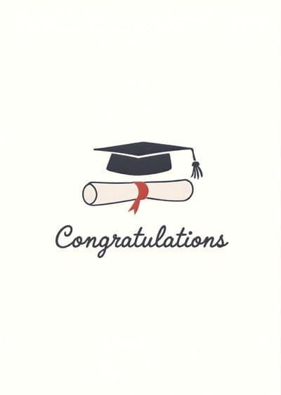 Graduation Greeting Card Modern Minimalist Design