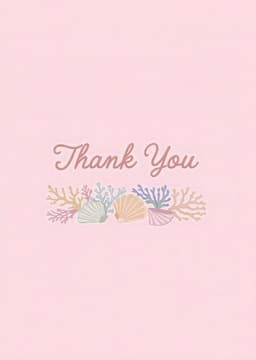 Thank You Card Illustrated Seashell Design