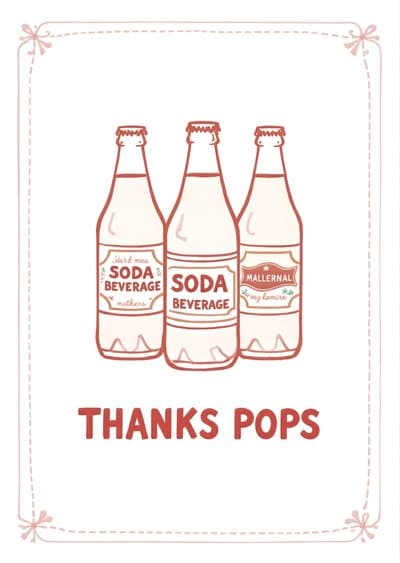 Funny Fathers Day Card Retro Soda Bottle Design
