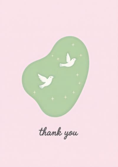 Thank You Card Soaring Doves Modern Design
