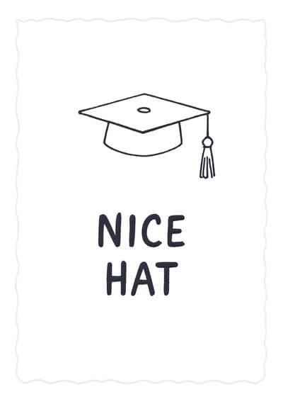 Graduation Greeting Card Cute Cap Sketch