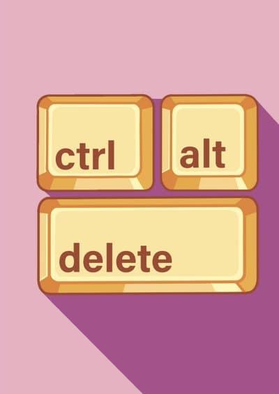 Funny Birthday Card Retro Keyboard Design