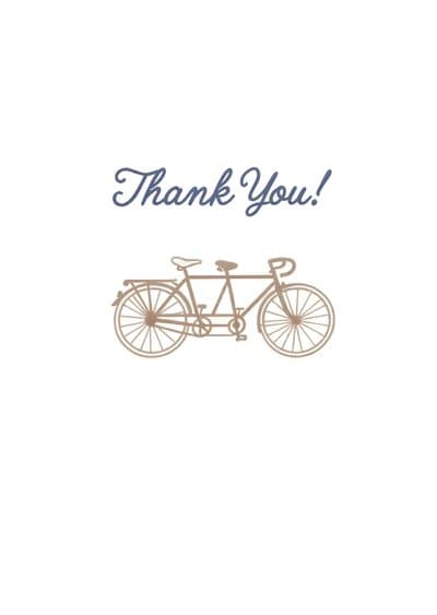 Thank You Card Modern Tandem Bike Design
