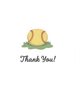 Thank You Card Baseball Theme Modern Design
