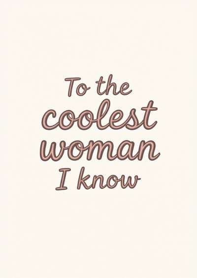 Funny Greeting Card Coolest Woman Modern Design