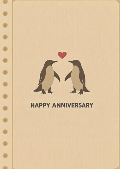 Penguin Love Anniversary Card
