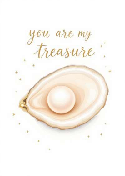 Romantic Greeting Card Pearl Theme Modern Design