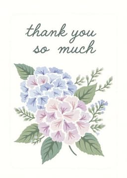 Thank You Card with Floral Watercolor Design