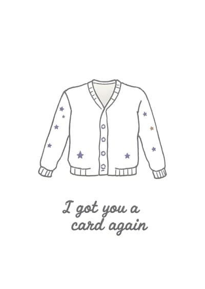Funny Greeting Card with Cute Sweater Illustration