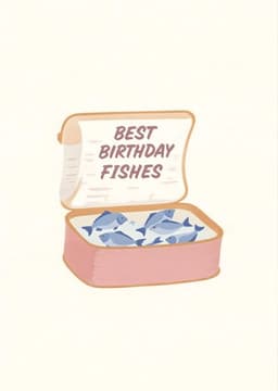 Funny Birthday Card Illustrated Best Birthday Fishes