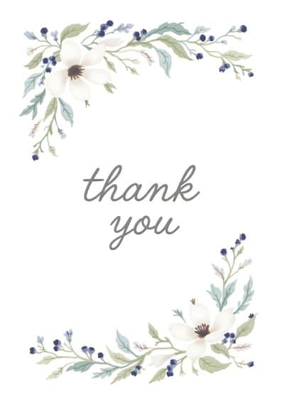 Thank You Card Modern Floral Design