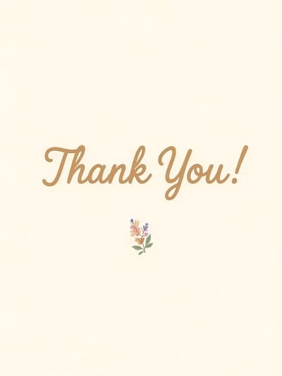 Thank You Greeting Card Floral Modern Design