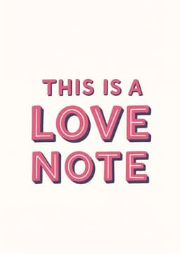 Love Note Greeting Card Bold Modern Design