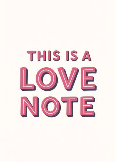 Love Note Greeting Card Bold Modern Design