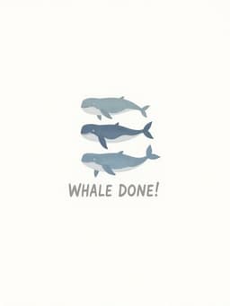 Funny Whale Greeting Card Illustrated Congrats