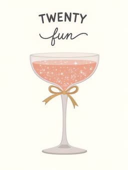 Funny Birthday Card Champagne Glass Design