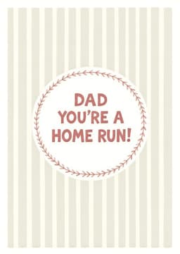 Funny Dad Greeting Card Baseball Theme Birthday Card
