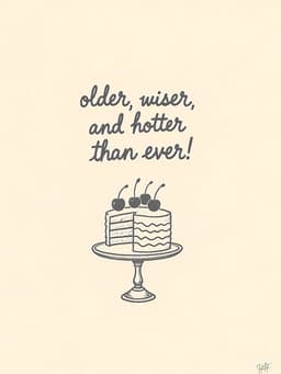 Funny Birthday Greeting Card with Cake Retro Design