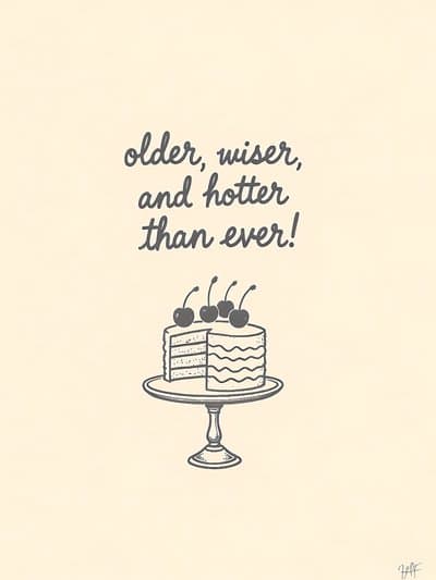 Funny Birthday Greeting Card with Cake Retro Design