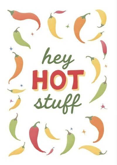 Funny Greeting Card Cute Spicy Pepper Design
