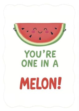 Funny Birthday Card Cute Watermelon Design