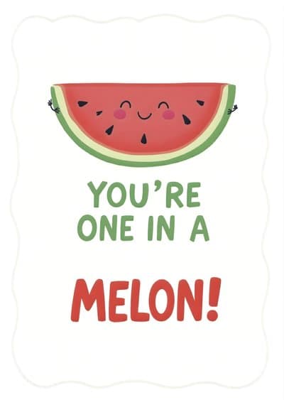 Funny Birthday Card Cute Watermelon Design