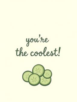 Funny Birthday Greeting Card Cucumber Illustration