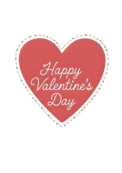 Valentines Day Card Heart Design Illustrated Premium Quality