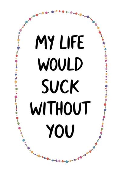 Funny Love Greeting Card Colorful Dotted Border