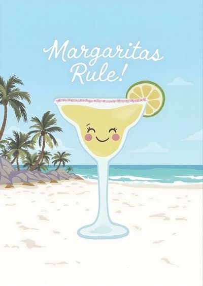Funny Margarita Greeting Card Cute Beach Vibes