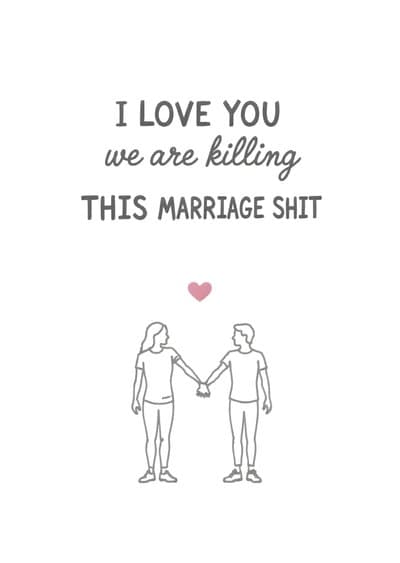 Funny Anniversary Card Modern Couple Holding Hands