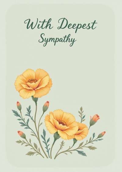Sympathy Card Modern Floral Design