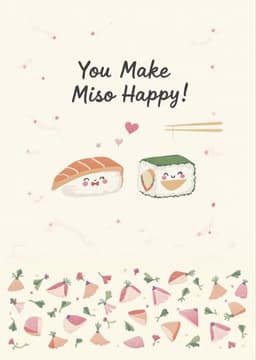 Funny Sushi Greeting Card Cute Foodie Design