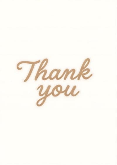 Thank You Card Modern Kraft Paper Design