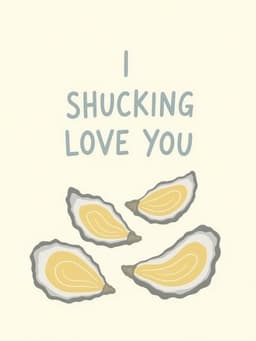 Funny Love Greeting Card Oyster Pun Design