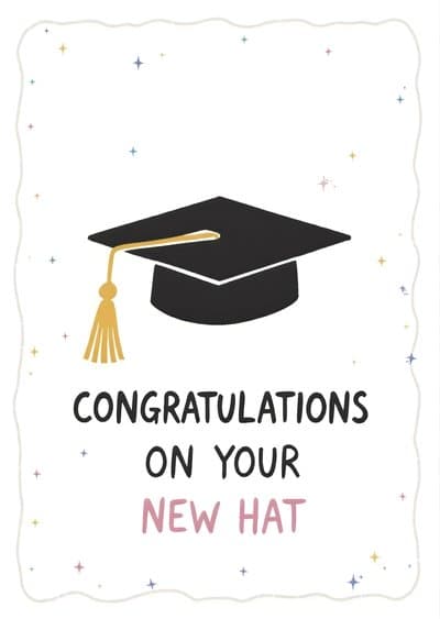 Graduation Greeting Card Funny Modern New Hat Design