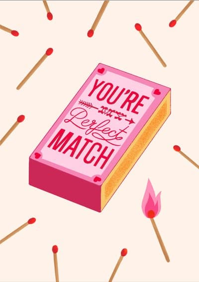 Funny Love Greeting Card Illustrated Matchbox Theme