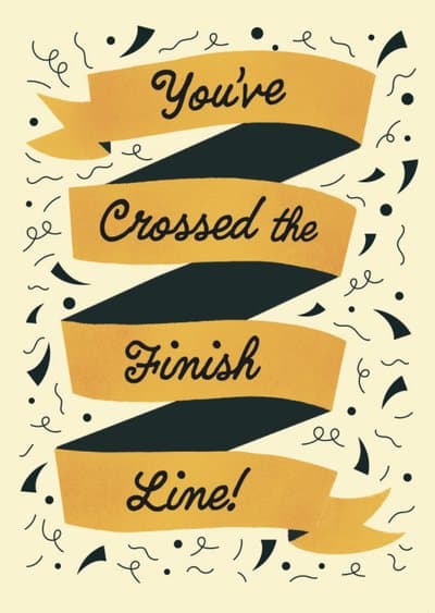 Graduation Greeting Card - Modern Ribbon Design