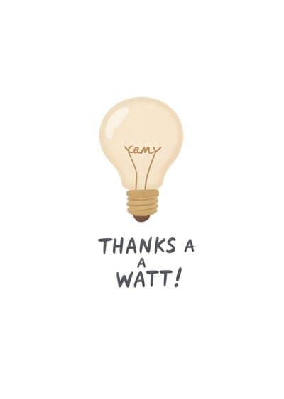 Funny Thank You Card Lightbulb Design